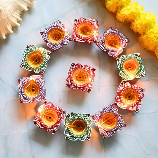 12 Diya for Diwali Diyas for Diwali Festival Terracotta Decorative