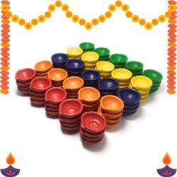 multi colour diyas